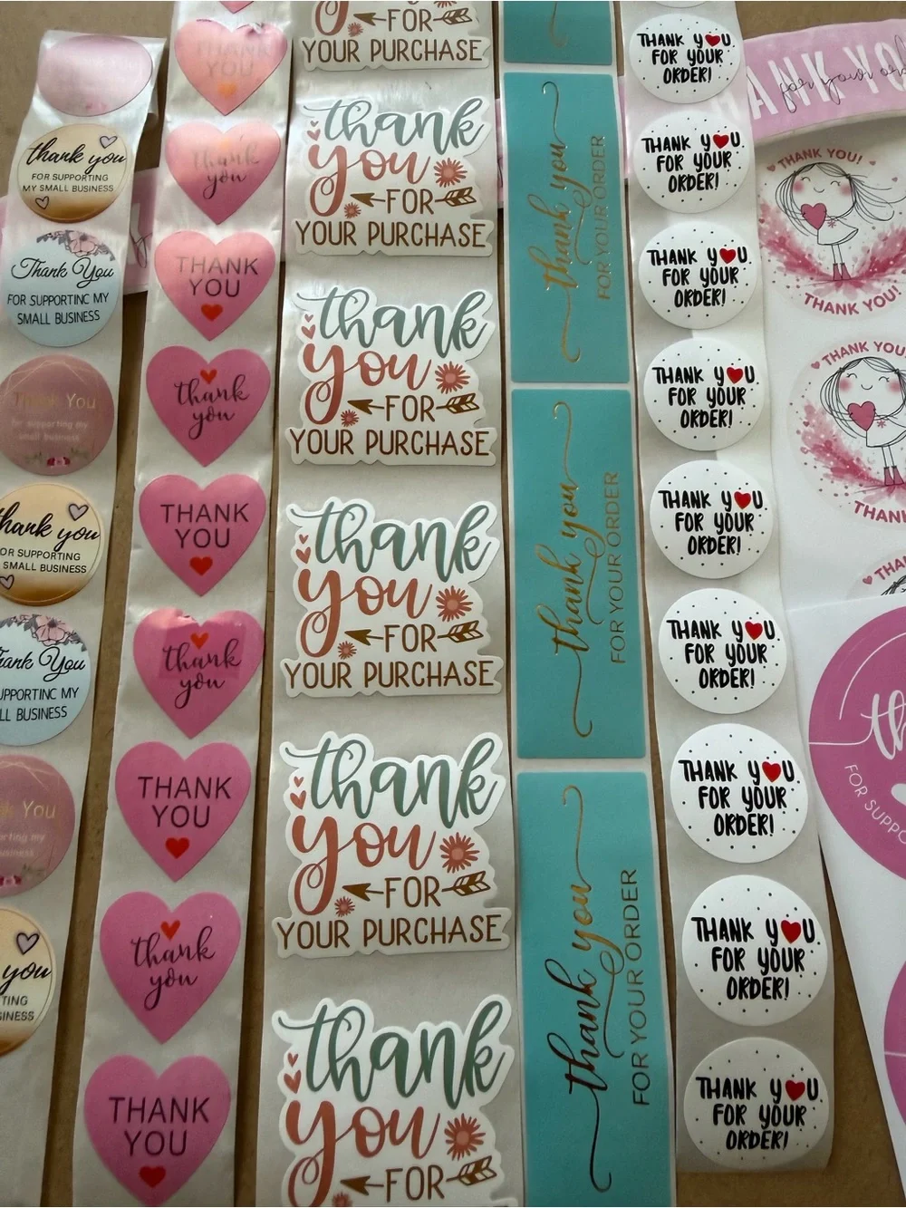 Thank you business stickers bundle 220 count variety
